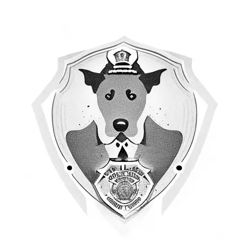 A Police Badge With A Dog Silhouette