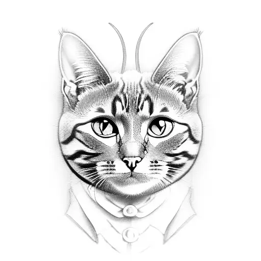 A Cat And One Butterfly Elegant Design