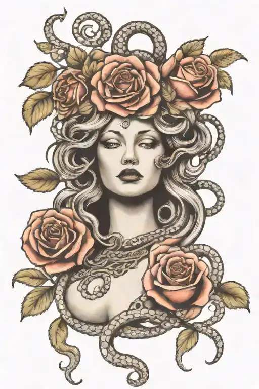 Medusa With Roses Wrapped