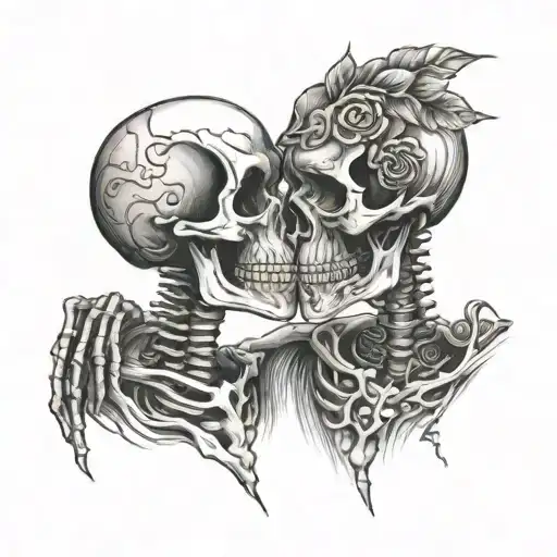 Skeleton Kissing Each Other