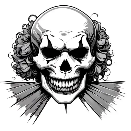 Skull Figure Slitting Chicano Clown's Throat