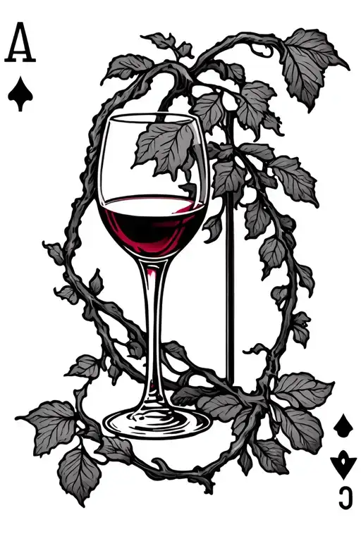 Wine Vine Around A Tarrot Card Representin The Fool