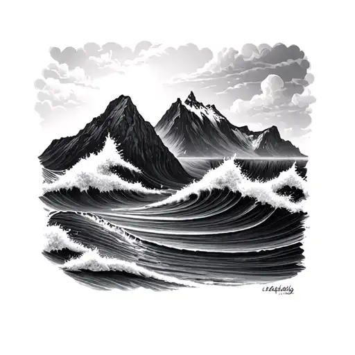 Mountain Ocean Waves