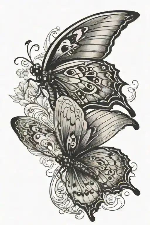 Butterfly With Angel Wing Left One With Date In The Middle