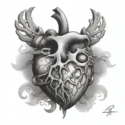 Anatomical Heart With A Skeleton Key