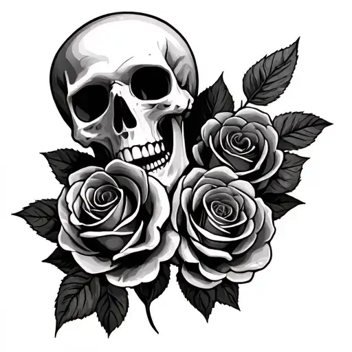 Skeleton And Roses