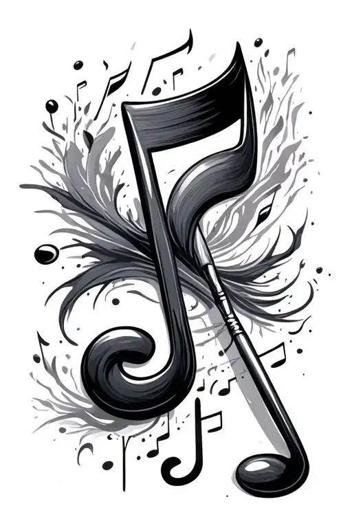 Paint Brush And A Music Note