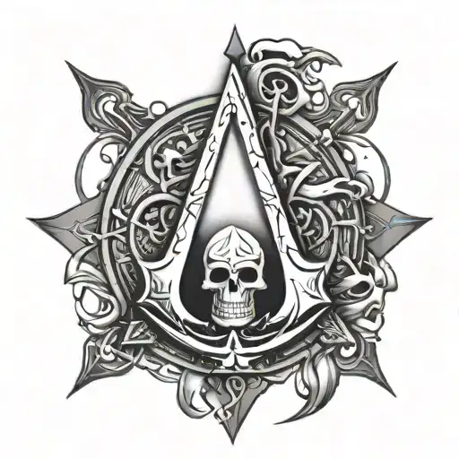 Assassin's Creed Symbol With Angry Skull