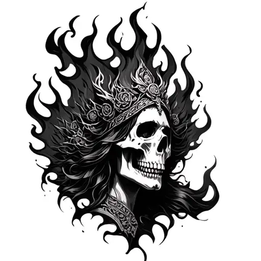 Skull Fire Goddess Emerging
