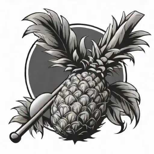 Pineapple Swinging A Golf Club