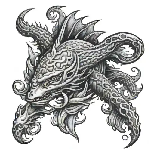 Ocean Trident Swimming