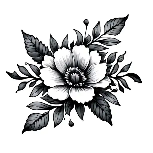 Long Long Band Bracelet End Of Pretty Flower And Leaves That Go Around The Wrist