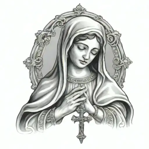 Praying Maria With Rosary
