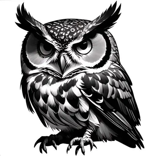 Owl Sketch Style