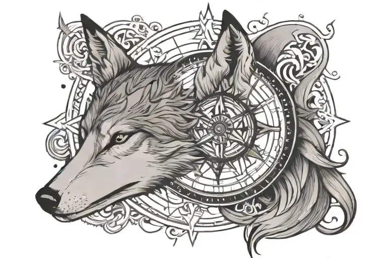 Nordic Compass And Zen Kitsune
