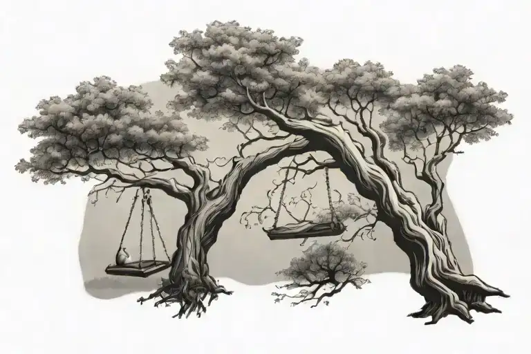 Tree Branch And 2 Swings