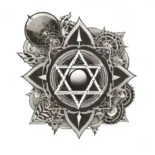 Science Symbol Combined With A Yoga Symbol