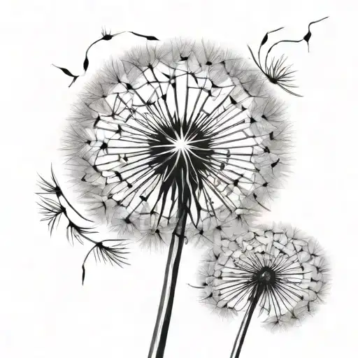 Dandelion Blowing Away In Wind