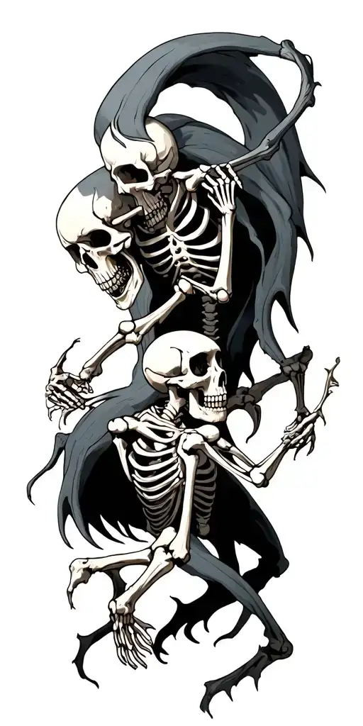 2 Skeletons Fighting Demons
