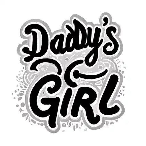 Daddy's Girl Black Line Words