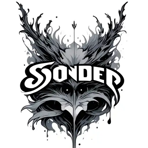 Tattoo With The Word Sonder Abstract Representation