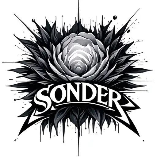 Tattoo With The Word Sonder Abstract Representation