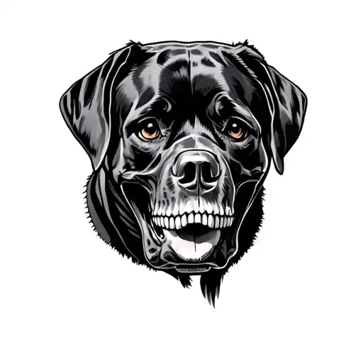 Skull Over Rottweiler Head