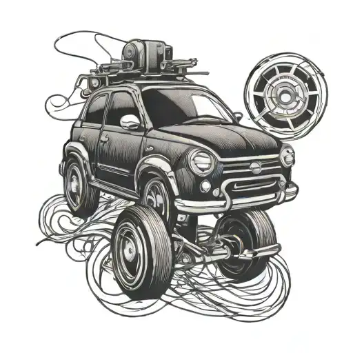 A Car Made Of Sewing Thread