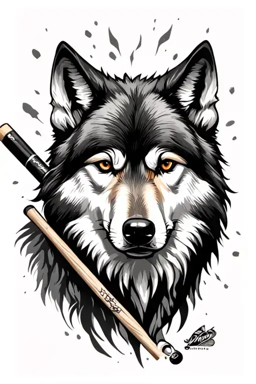 Cue Stick And Wolf Looking Forward
