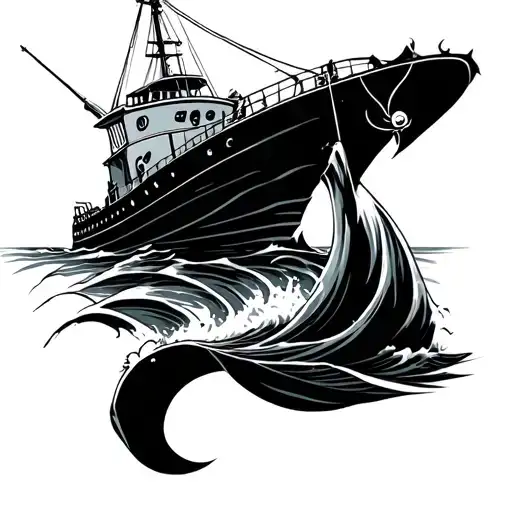 Fishing Vessel Fighting Waves