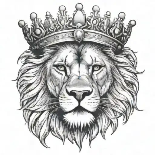 Face Of A Lion With Crown