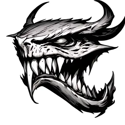 Demon Sharp Teeth Evil Face