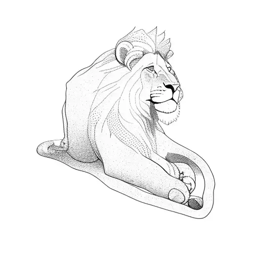 A Lion And A Lioness In Stone