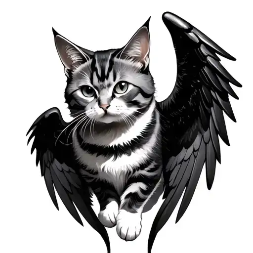 Cat With Wings With Shadow Demon