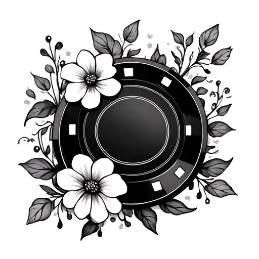 Casino Chip With Flowers