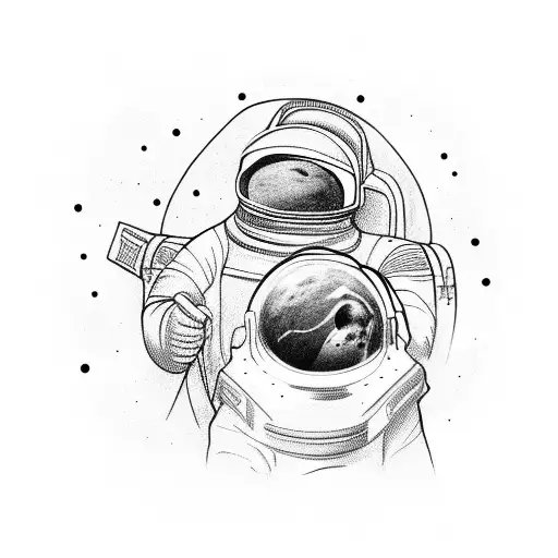 Astronaut Asleep In Space