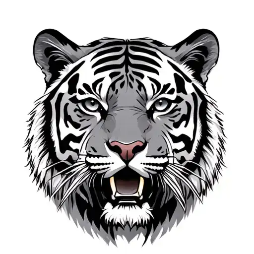 Face Tiger In 3 Parties