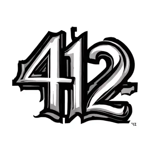Letters That Say 412 With Gangster Font