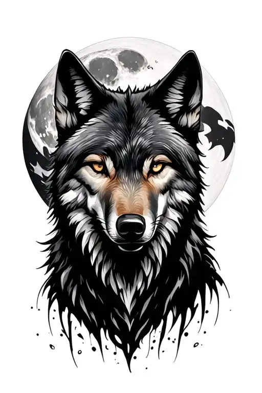 Wolf And Moon