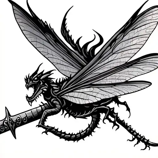 Dragon Fly With Sword