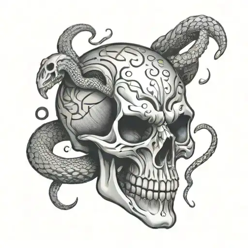 Skull With Snake Eyes