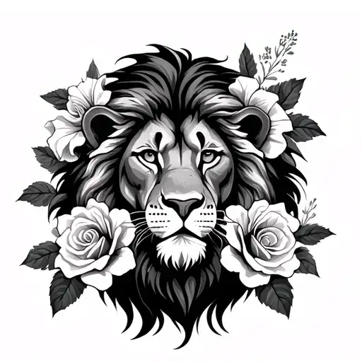 Lion Et Roses Mayflowers Hibiscus