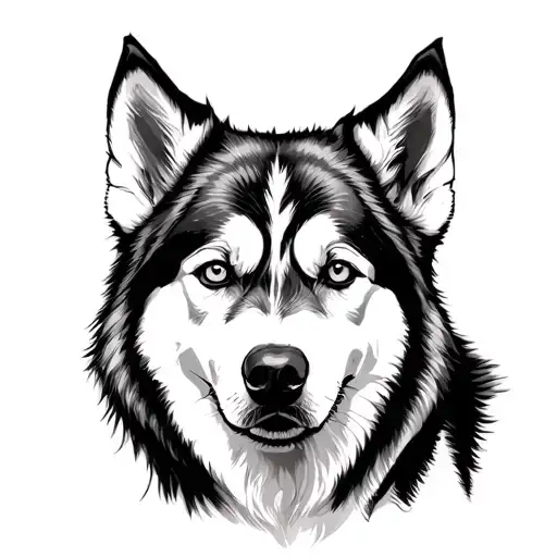 Husky Dog And Mandala Design