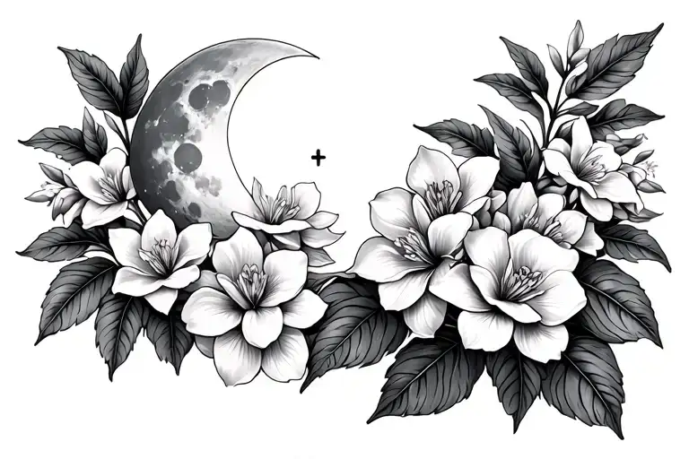 Coronado Surrounded By Jasmine And Gardenia Flower Growing With A Little Moon