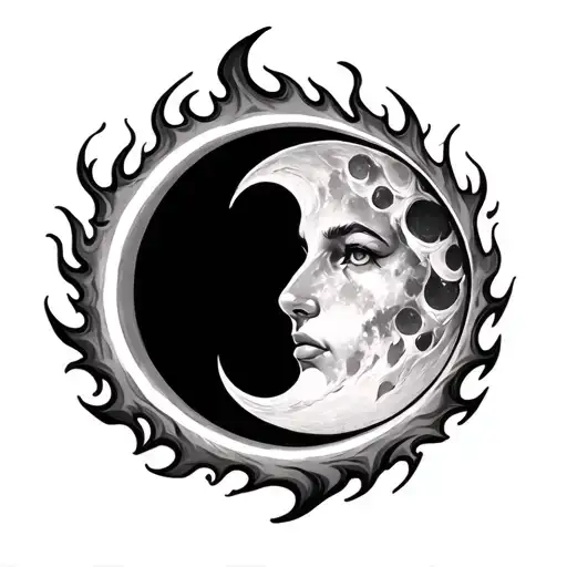 Fire Surrounding Moon