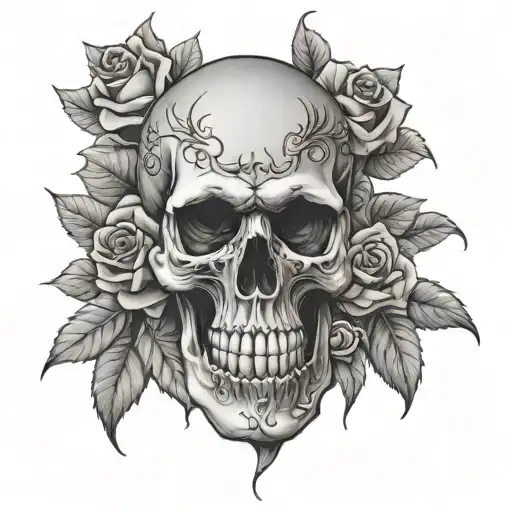 Skull And Roses With The Name Mulatto