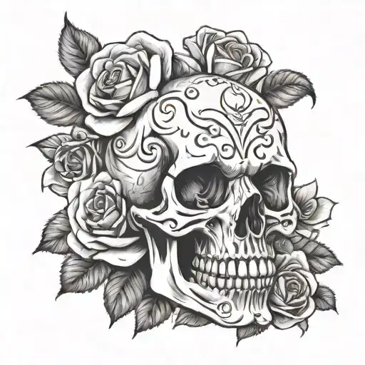 Skull And Roses With The Name Mulatto On It