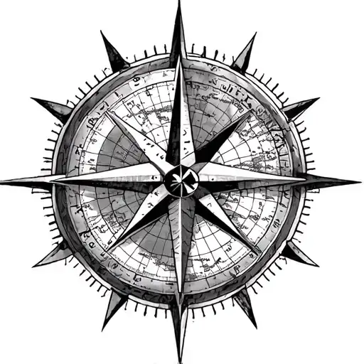 Nautical Star Map Compass Rose