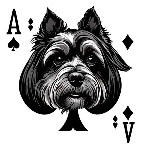 Ace Of Spades With Dog Playing