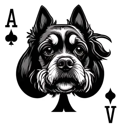 Ace Of Spades With Dog Playing
